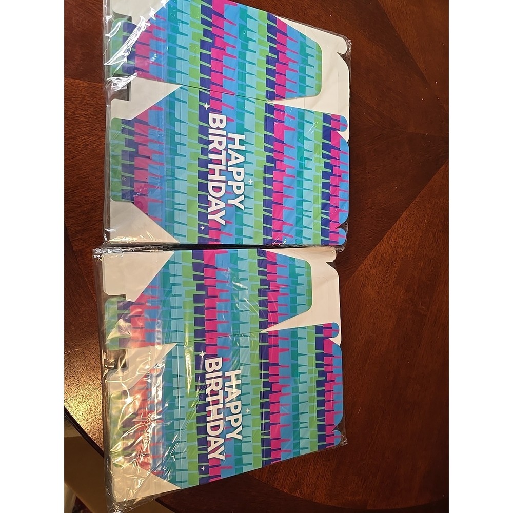 Lot Of 2 20pc Happy Birthday Gable Treat Boxes